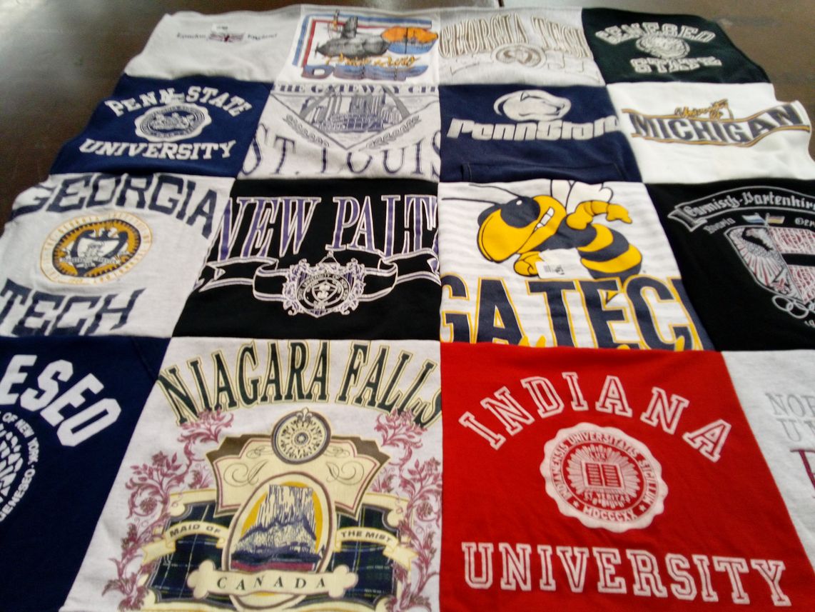 T-shirt quilt featuring georgia tech yellow jackets by Eileen from NY