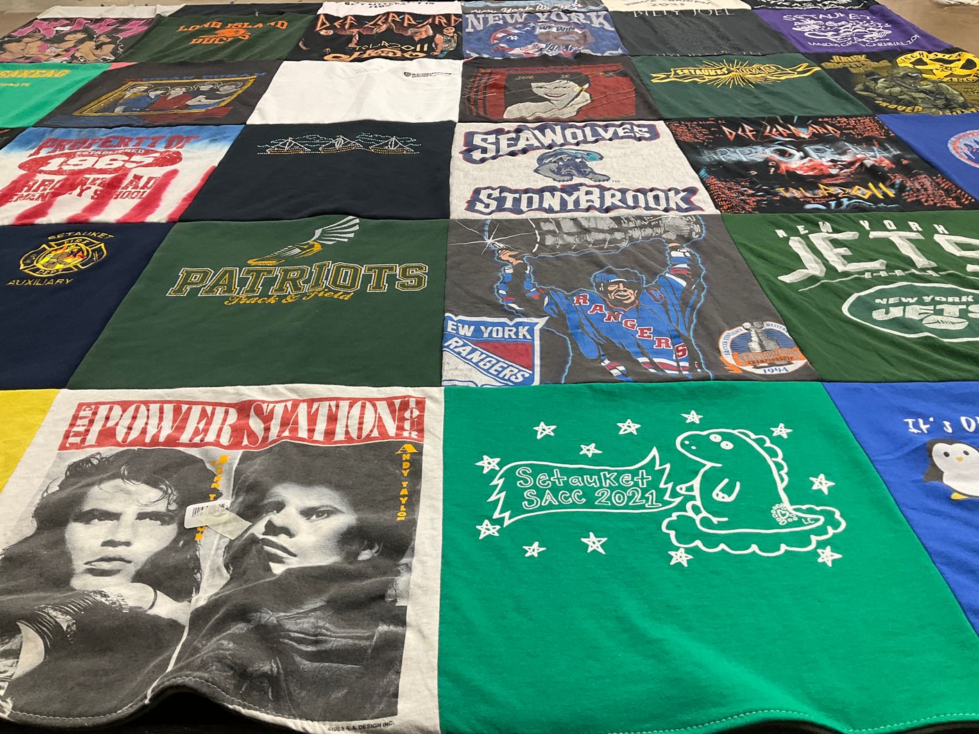 T-shirt quilt featuring new york jets, new york rangers by Kelly from NY