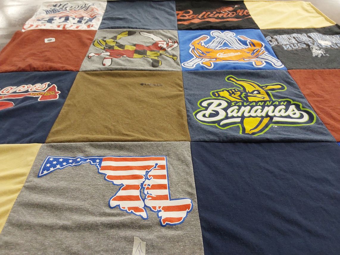 T-shirt quilt featuring savannah bananas by Patrice from MD
