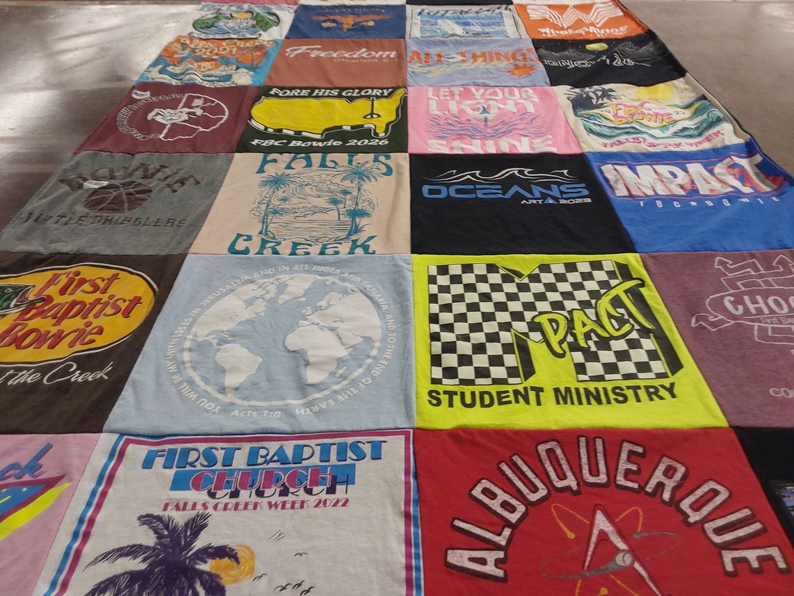 T-shirt quilt from first baptist church falls creek by Alice from TX