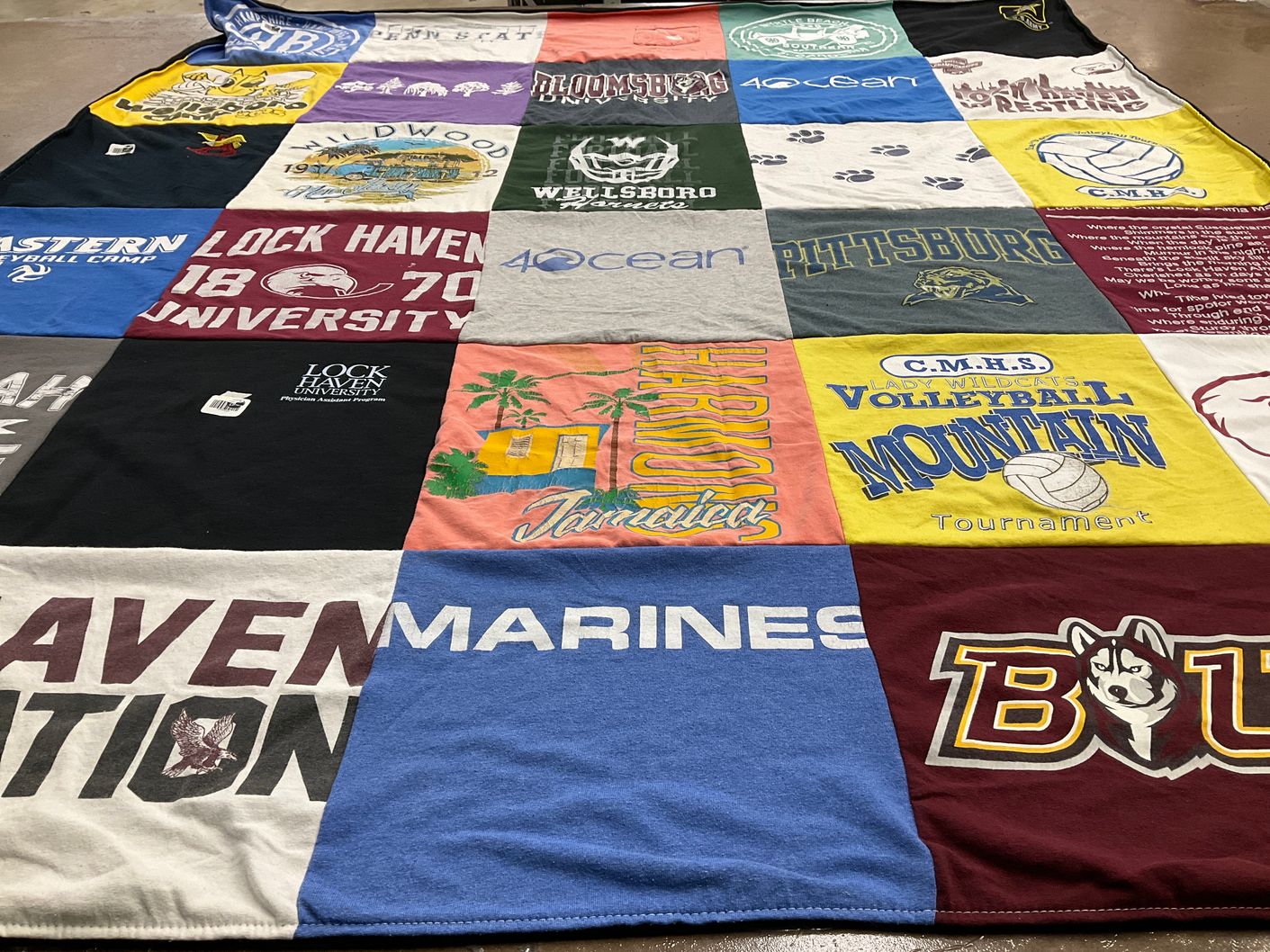 T-shirt quilt featuring cmhs volleyball team by Hannah from TN