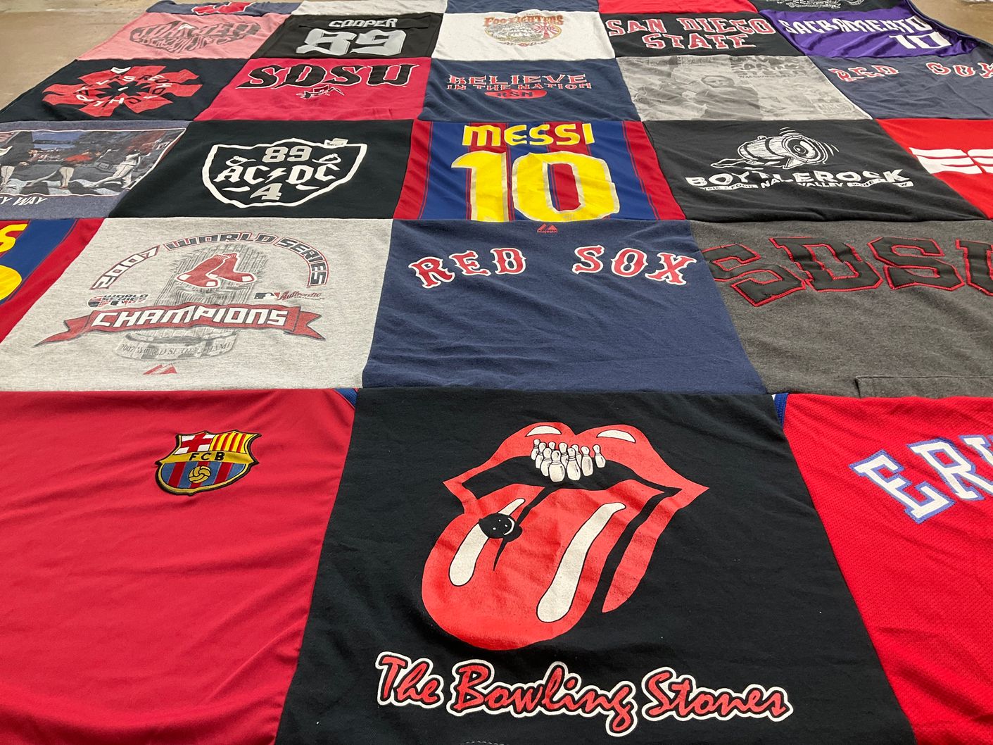 T-shirt quilt featuring red sox by Valerie from CA