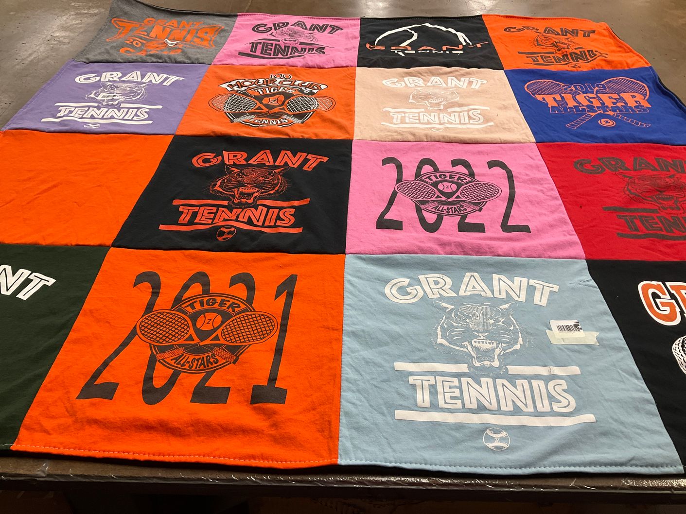 T-shirt quilt featuring grant high school tennis by Jada from MI