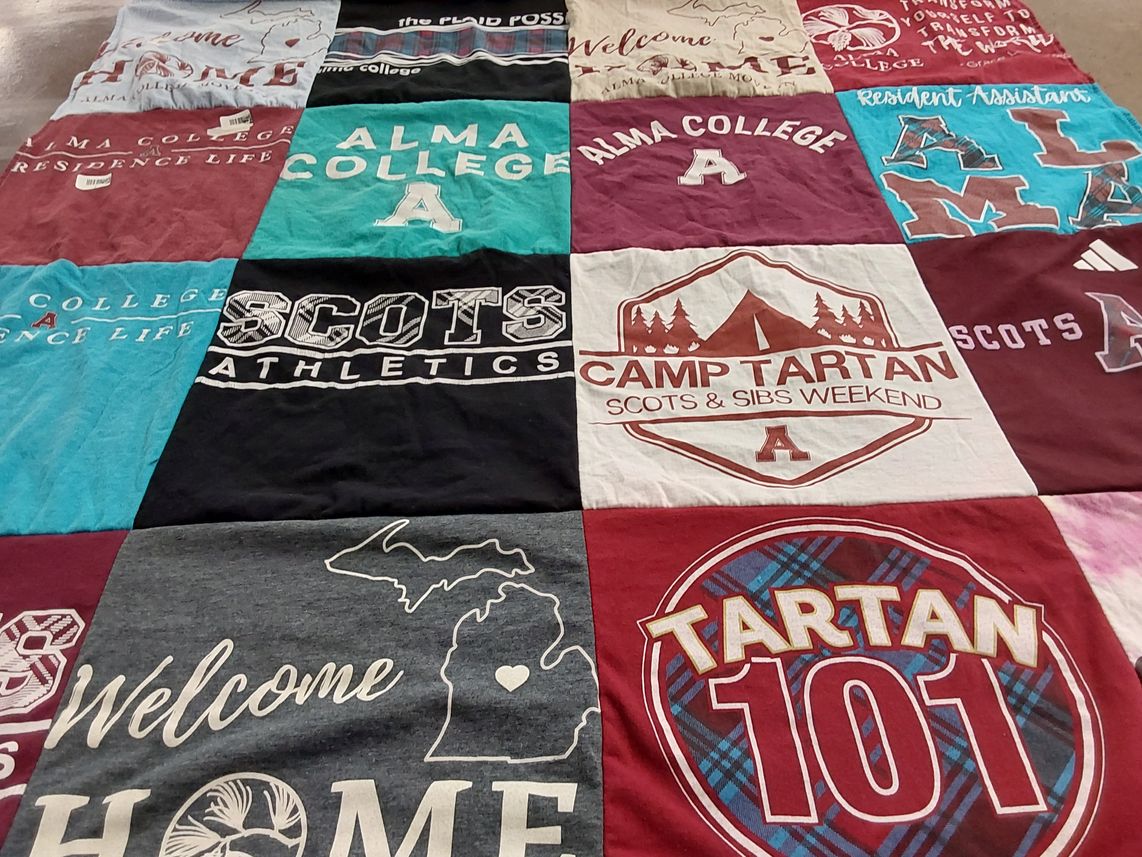 T-shirt quilt featuring scots by Jada from MI