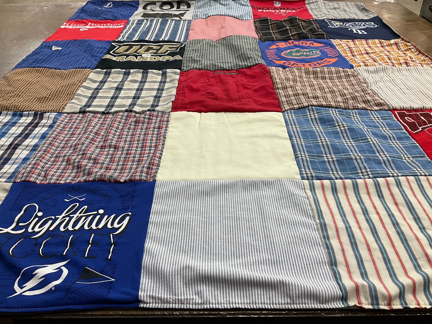 T-shirt quilt featuring florida gators, tampa bay lightning by Sandra jean from FL