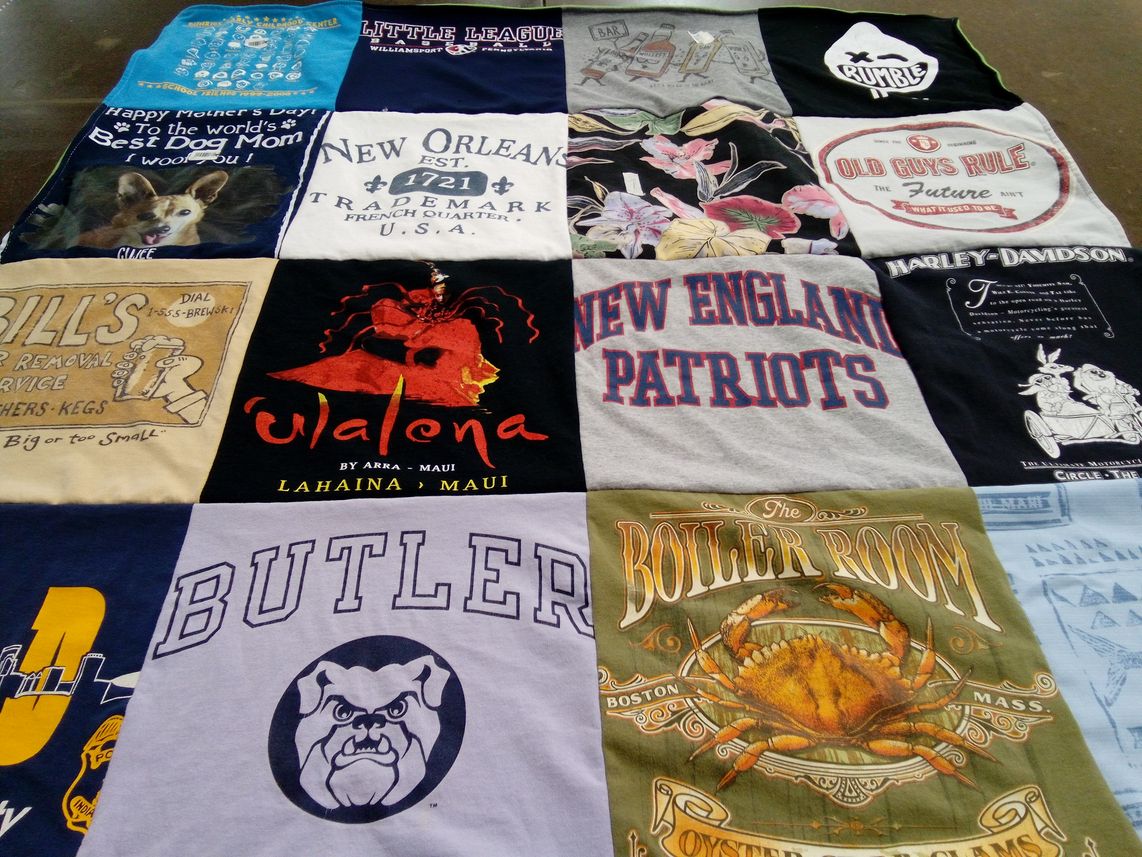 T-shirt quilt featuring new england patriots by Vicki from CA