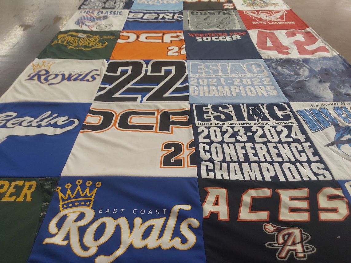 T-shirt quilt from east coast royal high school by Jenna from DE
