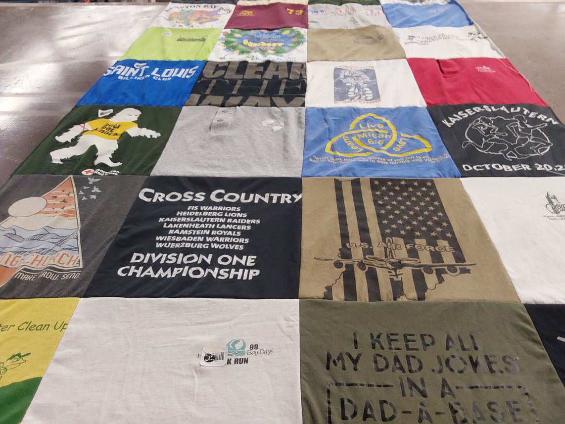 T-shirt quilt featuring f s warriors, heidelberg ions by ABEL from OH