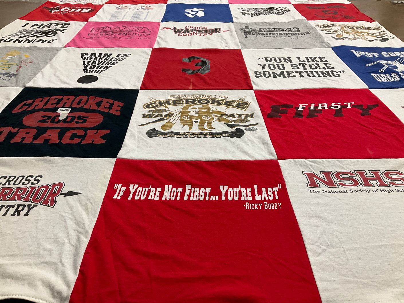 T-shirt quilt from cherokee high school by Sandy from GA