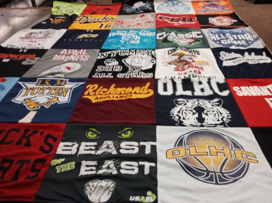 T-shirt quilt featuring olhc basketball by vanessa from NY