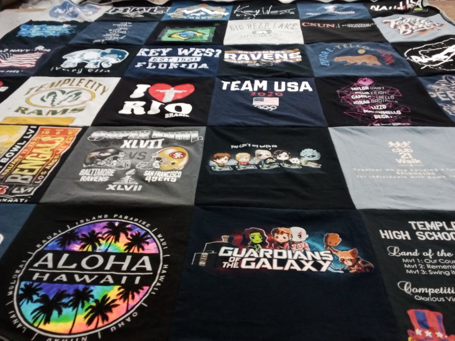 T-shirt quilt featuring baltimore ravens, san francisco 49ers by Suzana from CA