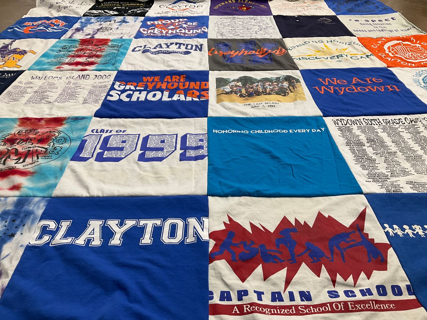 T-shirt quilt featuring clayton greyhounds by Janet from MO