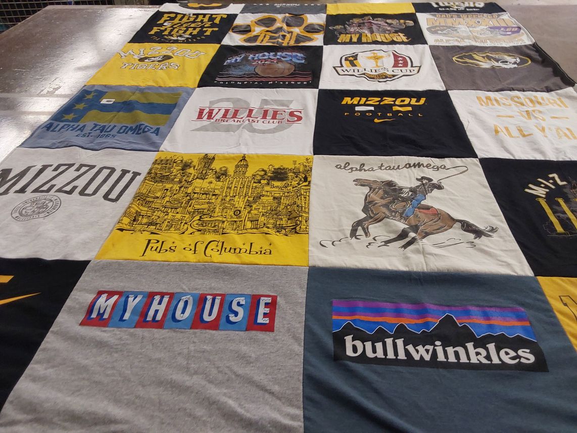 T-shirt quilt from university of missouri by Jack from MO
