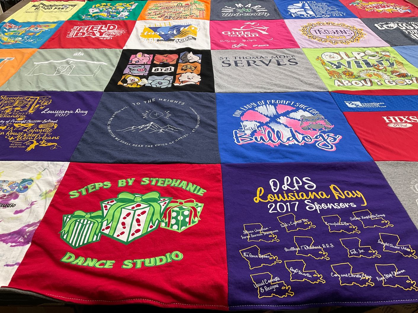 T-shirt quilt featuring lady bulldogs by Jessica from LA