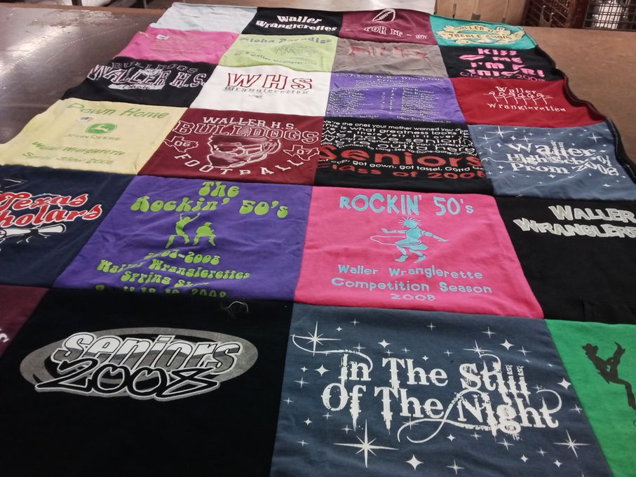 T-shirt quilt featuring waller bulldogs by Jordan from TX