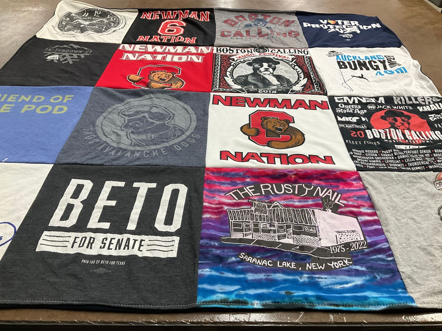 T-shirt quilt from newman university by Daniel from MA