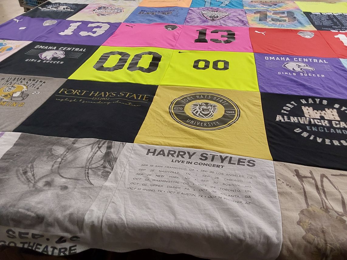 T-shirt quilt featuring omaha central high school girls soccer by Erin from NE