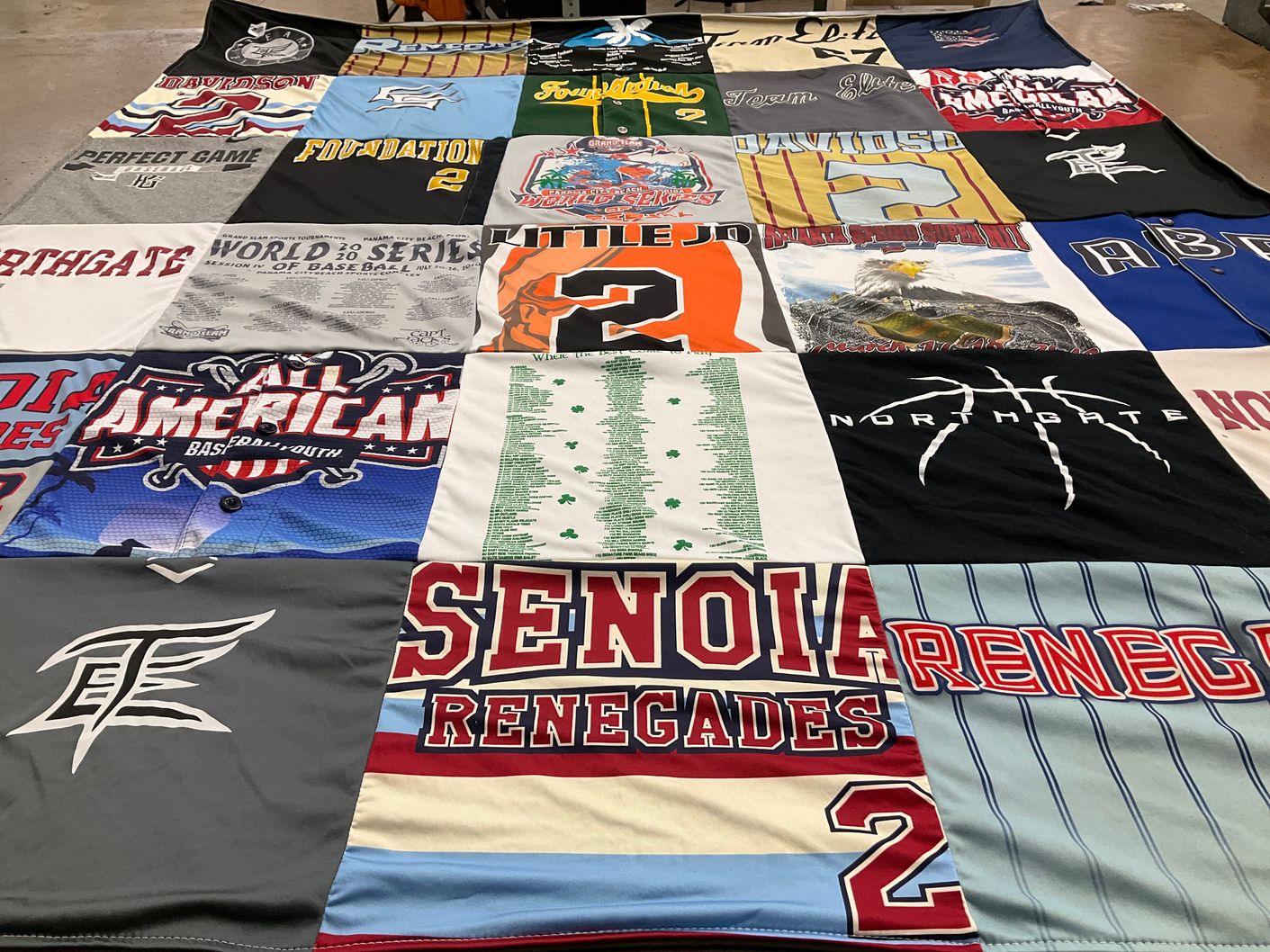 T-shirt quilt featuring senioa renegades, northgate basketball team by Sandra from GA