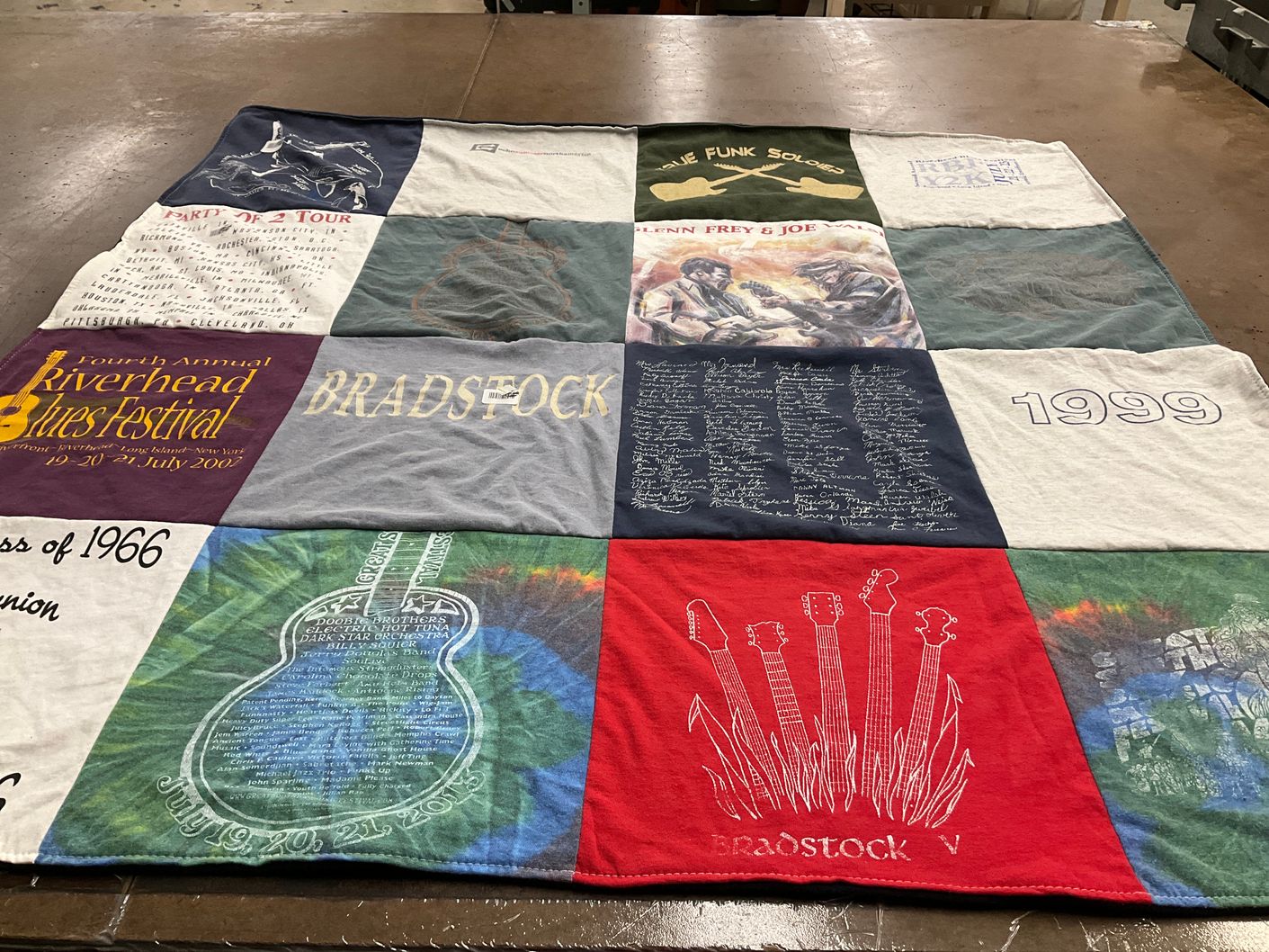 T-shirt quilt with music, festivals themes by carole from DE
