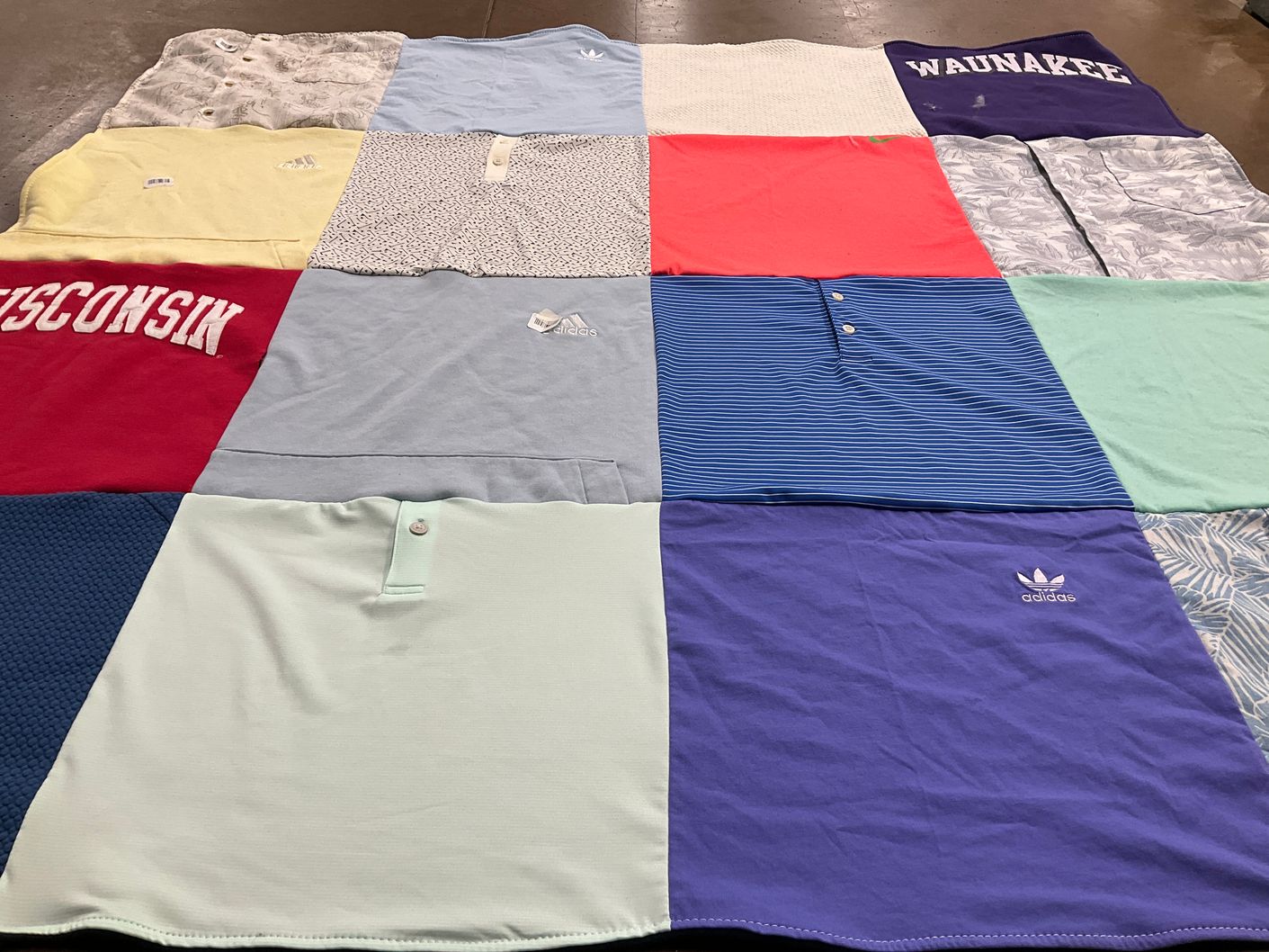 T-shirt quilt from university of wisconsin by Leigh from WI
