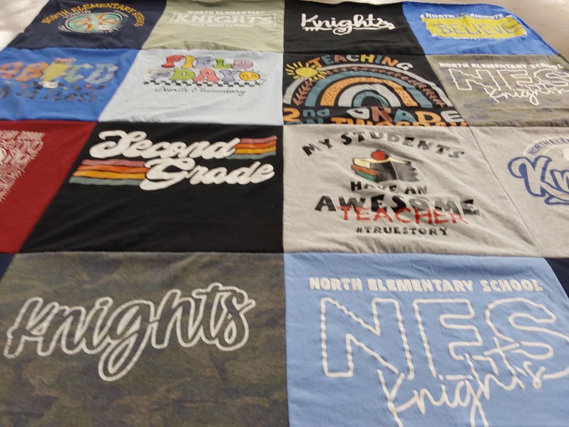 T-shirt quilt featuring knights by Ginger from SC