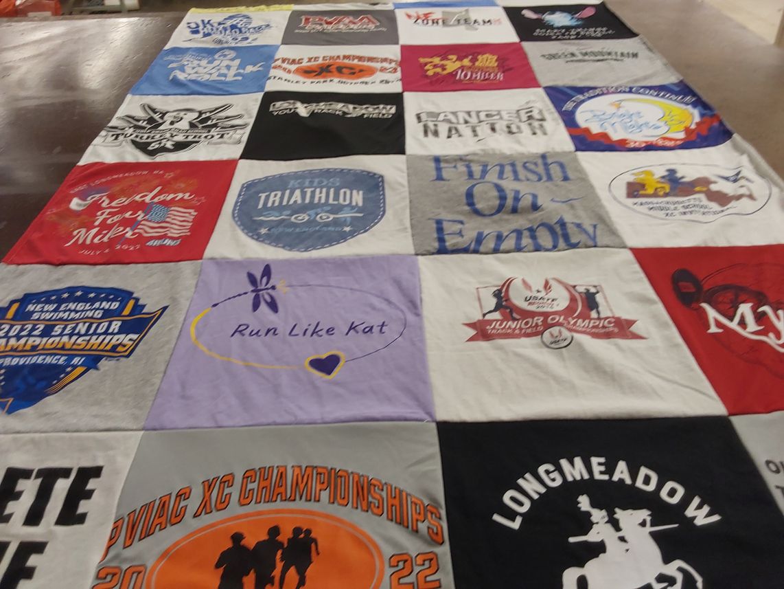 T-shirt quilt from longmeadow high school by Amy from MA