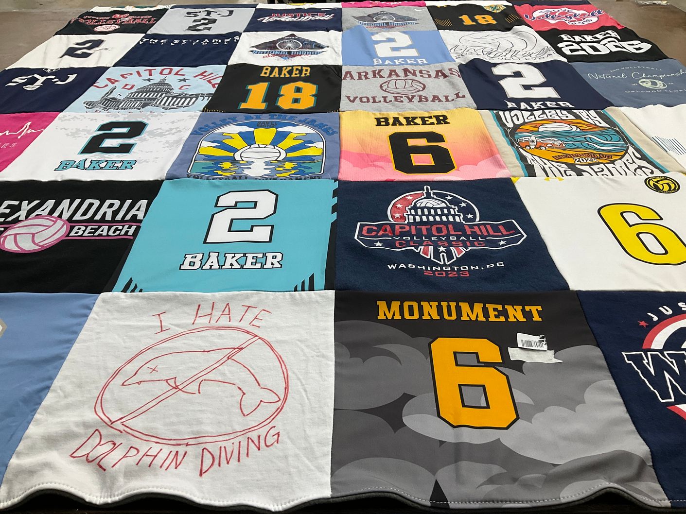 T-shirt quilt featuring arkansas volleyball by William from VA
