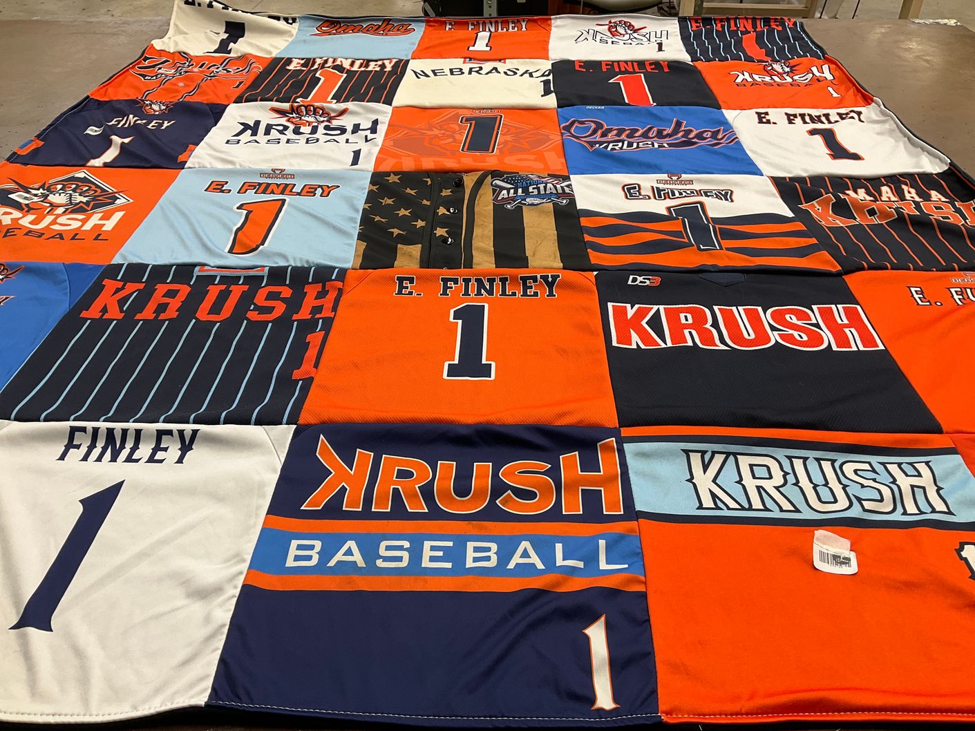 T-shirt quilt featuring krush baseball by Thea from NE
