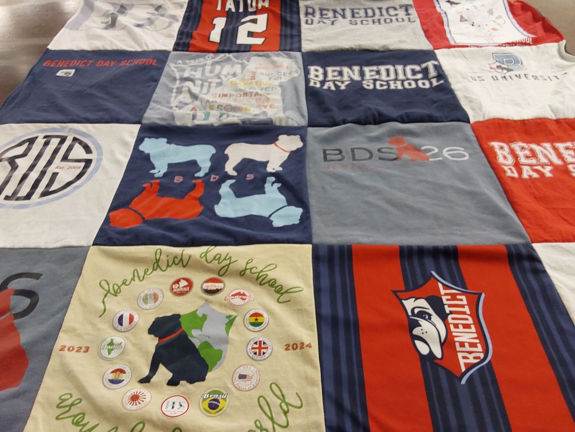 T-shirt quilt from benedict day school by Galey from MS