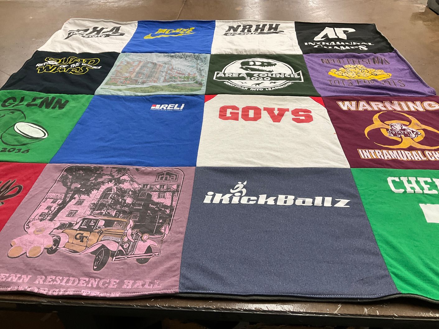 T-shirt quilt from glenn residence hall by Jerry from TN