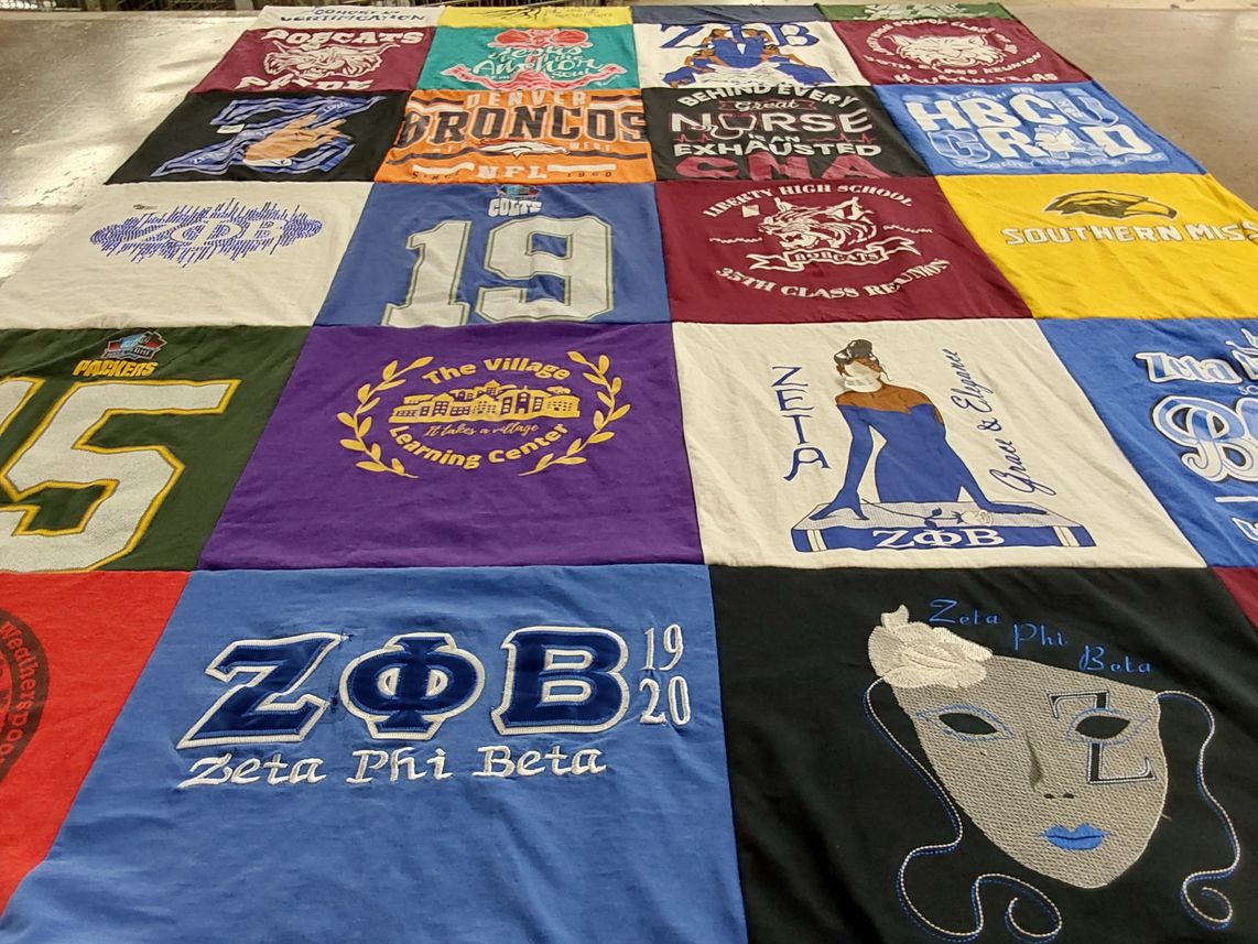 T-shirt quilt featuring denver broncos, green bay packers by Yolanda from MS