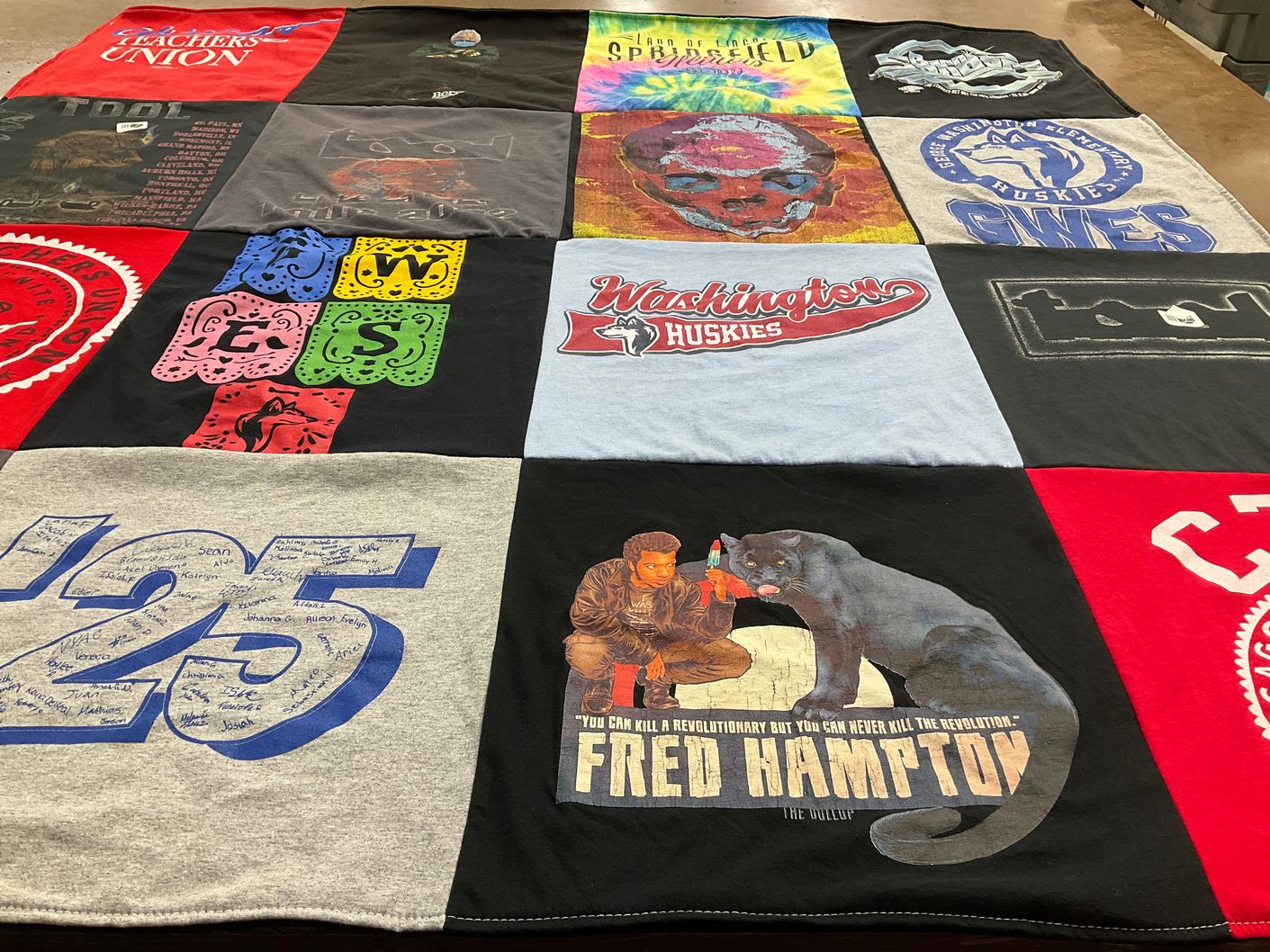 T-shirt quilt from washington elementary school by Rachel from IL