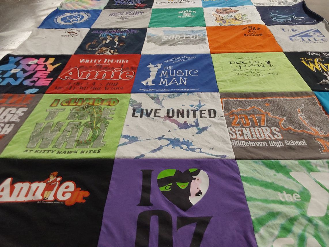 T-shirt quilt from middletown high school by Della from MD