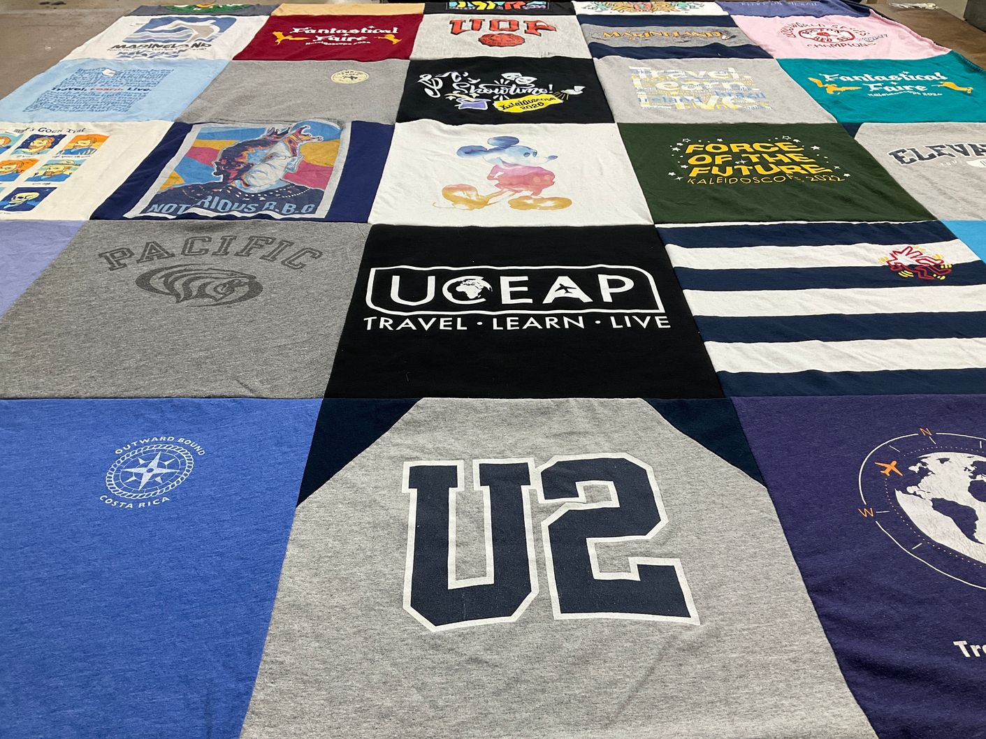 T-shirt quilt from university of the pacific by Elizabeth from CA