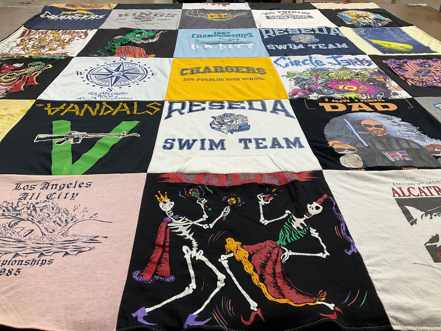 T-shirt quilt featuring reseda swim team by Elizabeth from CA