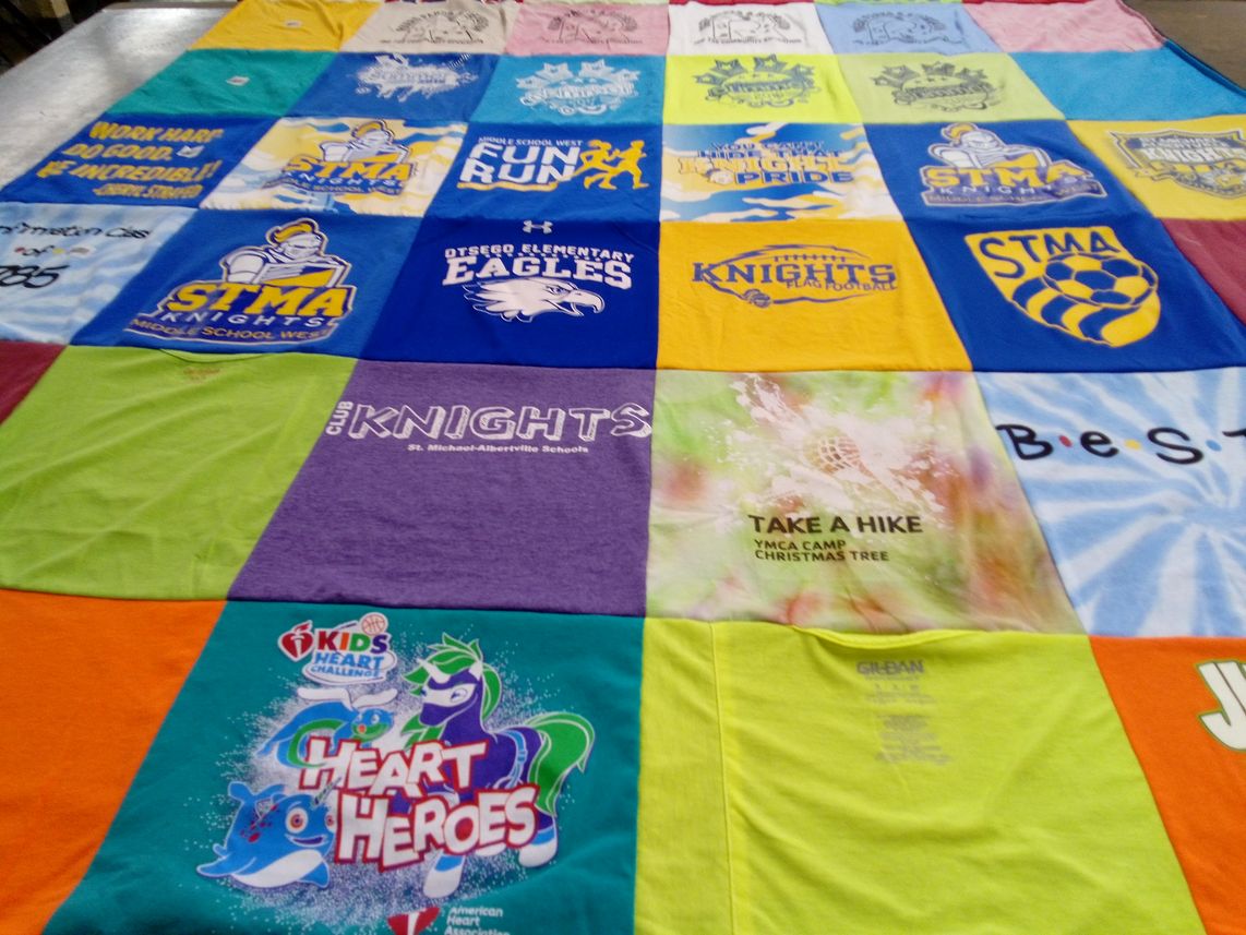 T-shirt quilt featuring st. michael-albertville knights by Becky from MN