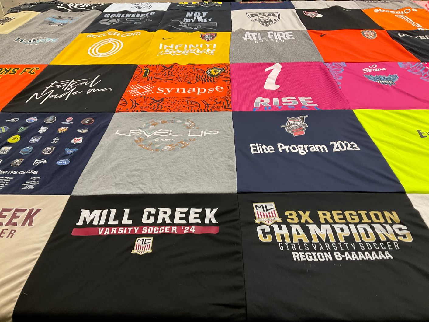 T-shirt quilt featuring mill creek varsity soccer by Tracey from GA