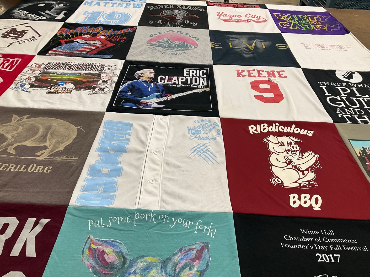 T-shirt quilt from yorkville high school by Brenda from MS