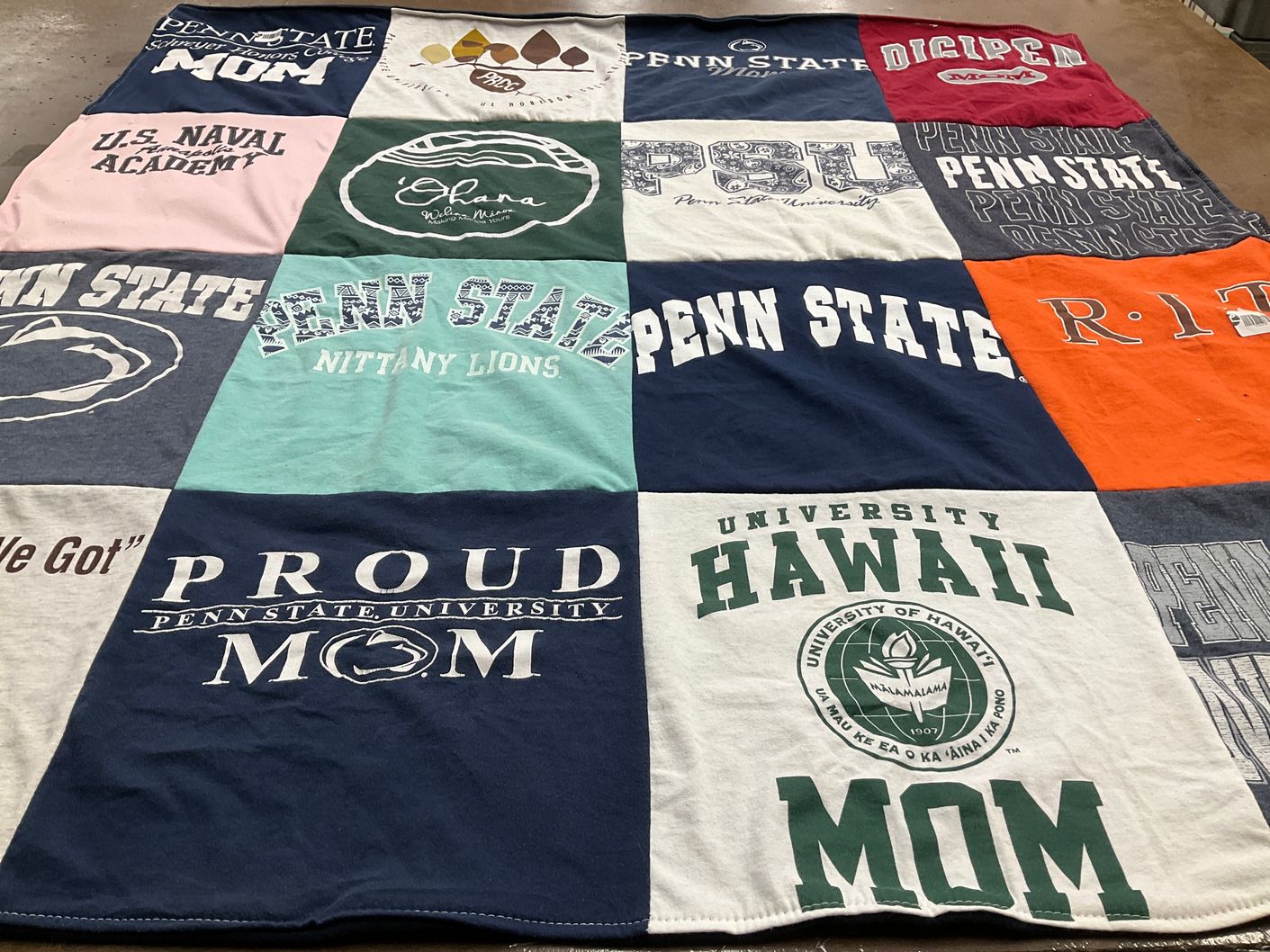T-shirt quilt featuring penn state nittany lions by Monica from HI