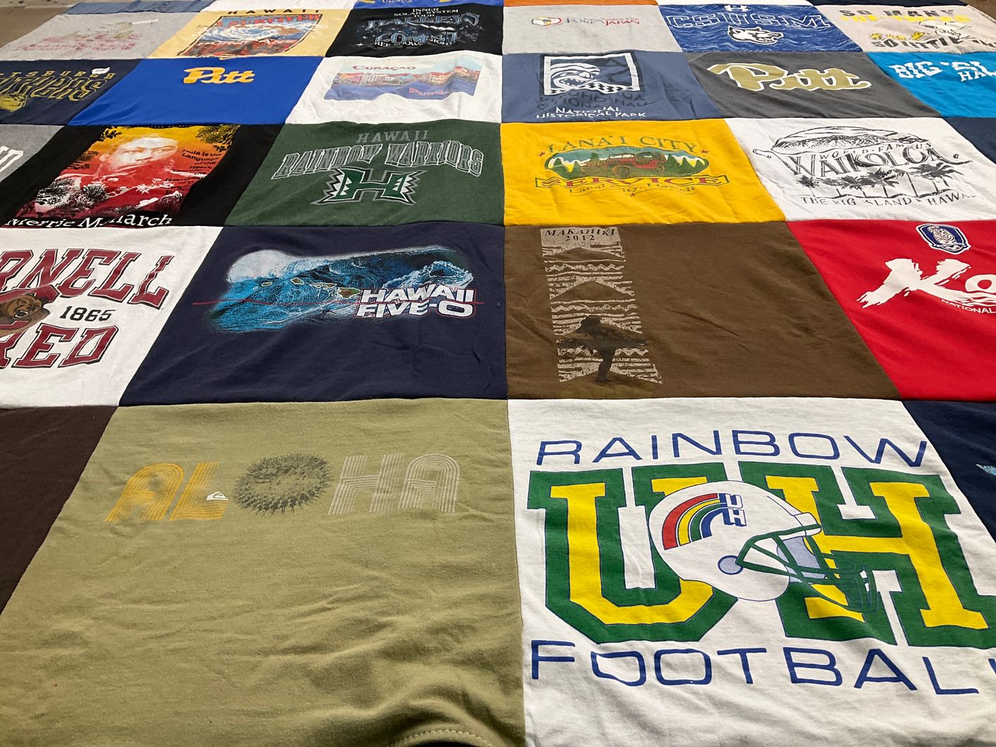 T-shirt quilt featuring university of hawaii football by JEAN from CA