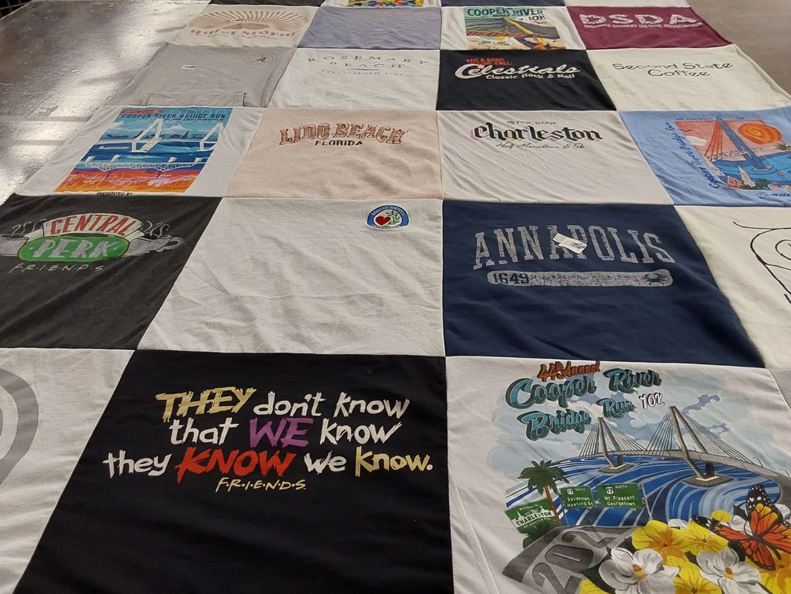 T-shirt quilt from university of maryland college park, university of south carolina by Chris from MD