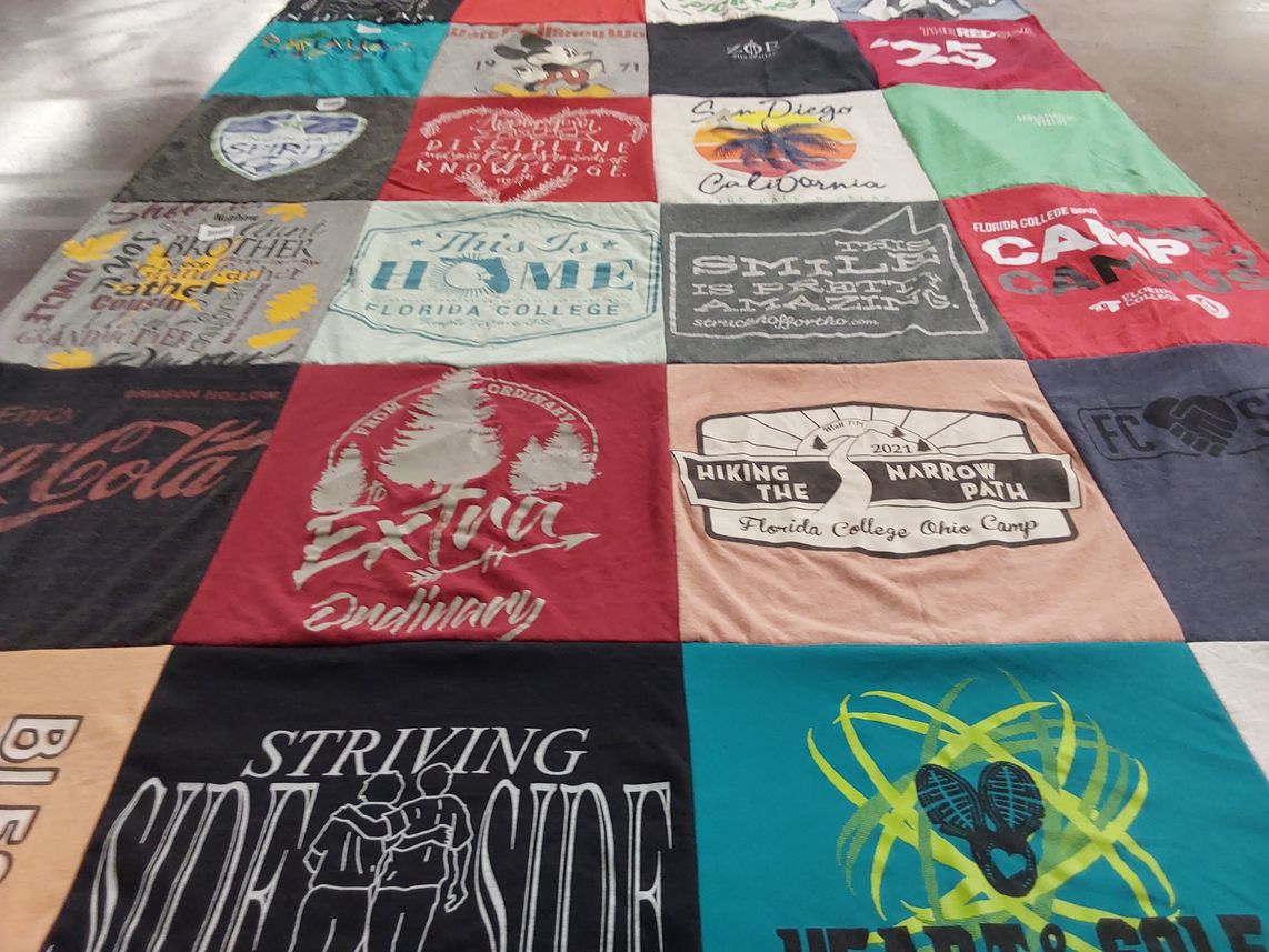 T-shirt quilt from florida college by Alicia from KY