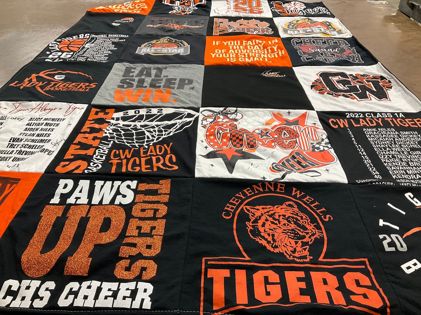 T-shirt quilt featuring cheyenne wells lady tigers by Aliyah from CO