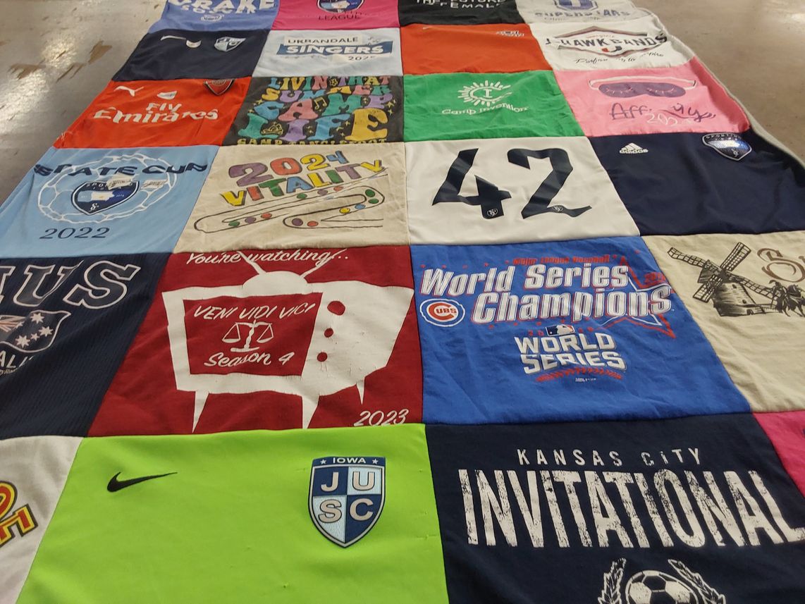 T-shirt quilt featuring kansas city sporting by Amy from IA