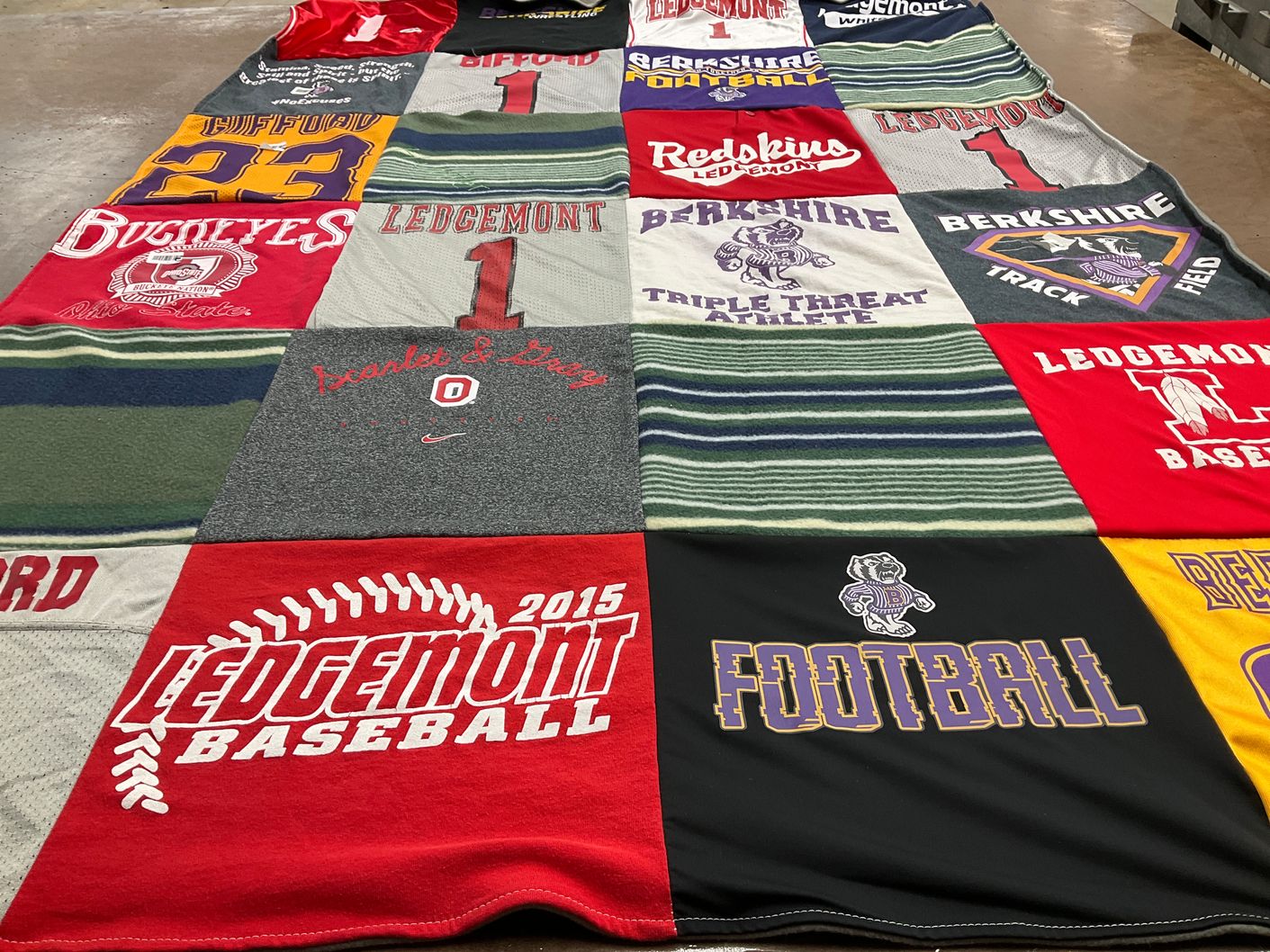 T-shirt quilt from ledgemont high school, berkshire high school by Michelle from OH