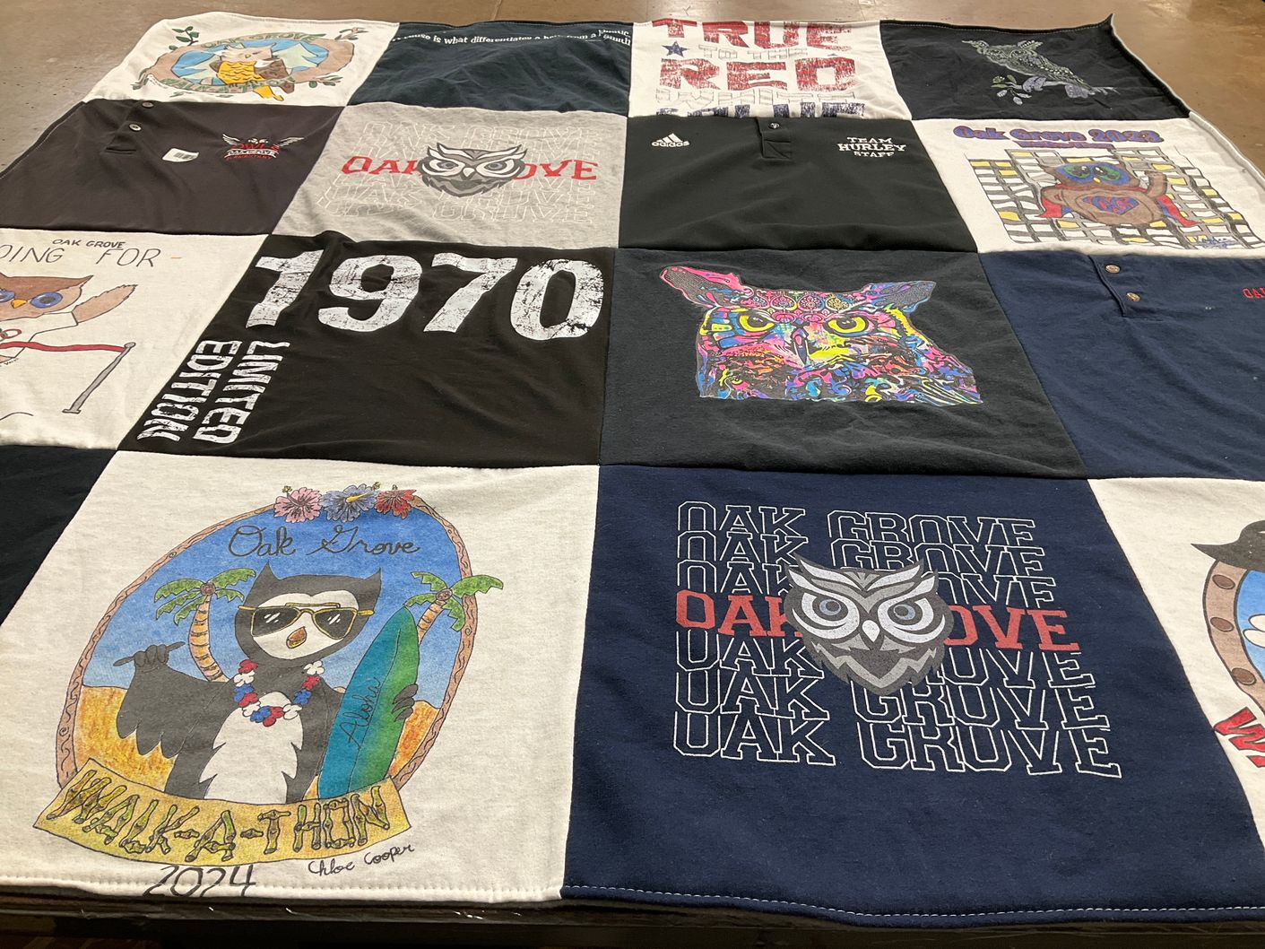 T-shirt quilt from oak grove high school by steven from CA