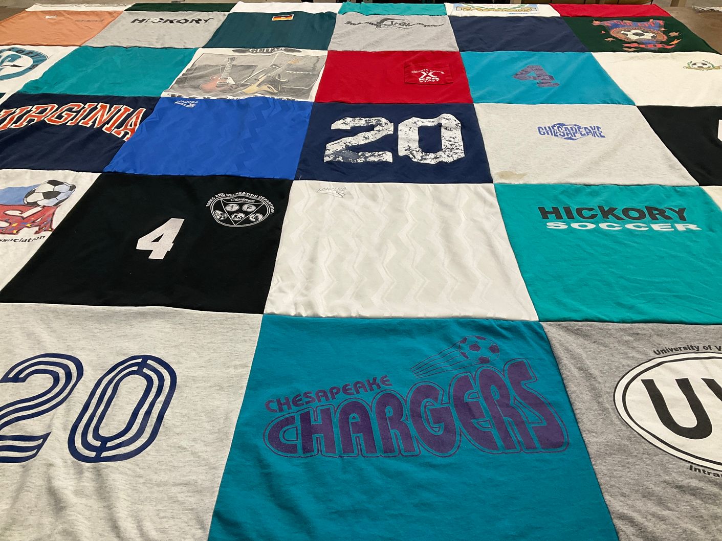 T-shirt quilt featuring chesapeake chargers by Kathleen from NC