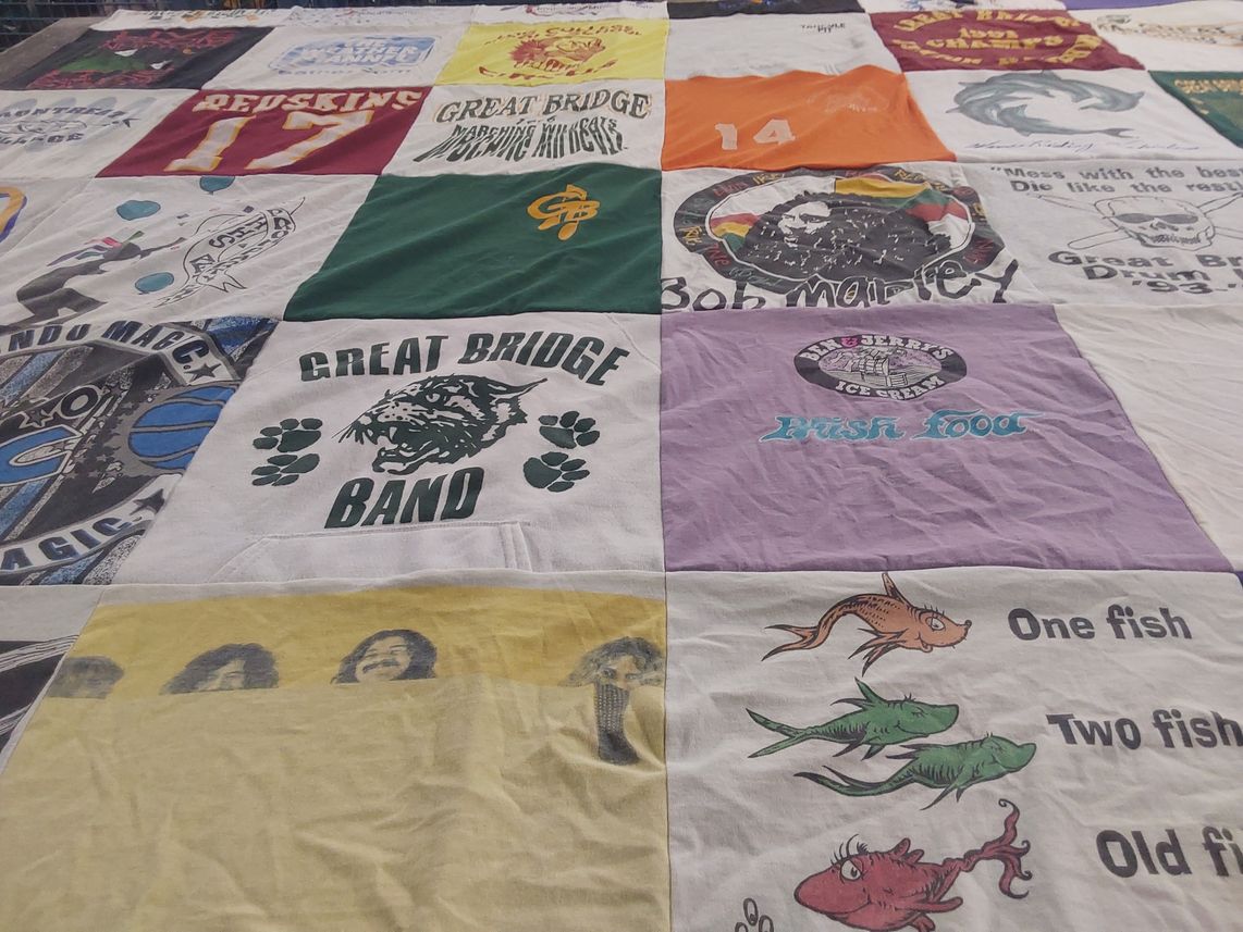 T-shirt quilt from great bridge high school by Kathleen from NC