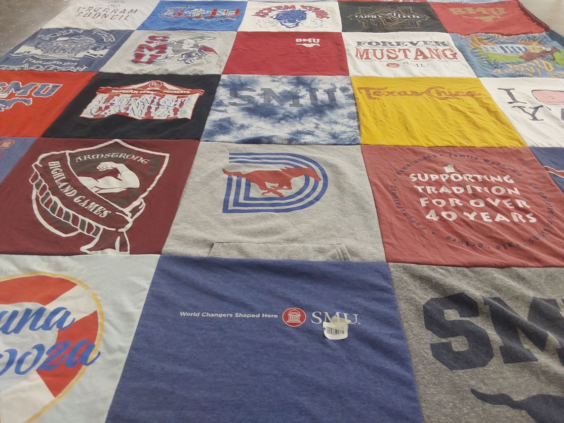 T-shirt quilt featuring mustangs by Abigail from TX