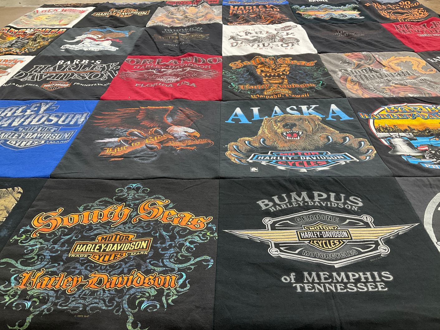 T-shirt quilt with motorcycles themes by Paul from AZ
